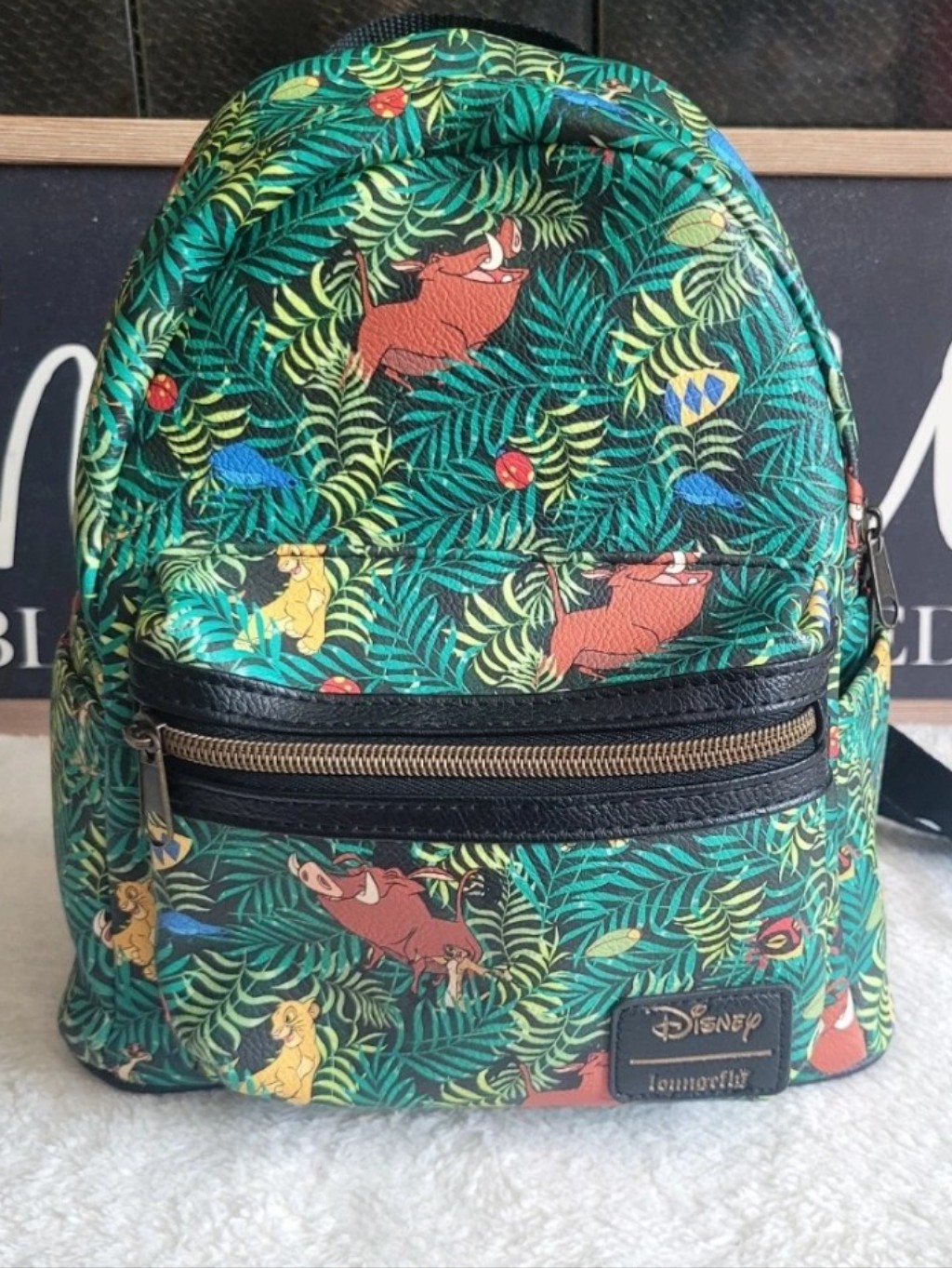 Disney Loungefly- $224 Lion King Green Tropical Print Mini Backpack 9x11